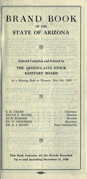 Cover of: Brand book of the state of Arizona