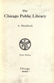 Cover of: The Chicago public library: a handbook.