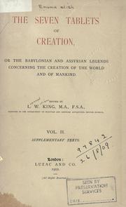 Cover of: The seven tablets of creation by Ed. by L.W. King.