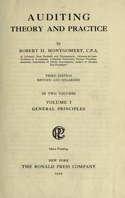Cover of: Auditing theory and practice by Robert Hiester Montgomery