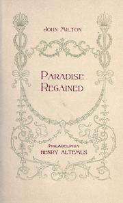 Cover of: Paradise regained. by John Milton