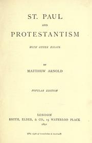 Cover of: St. Paul and Protestantism by Matthew Arnold