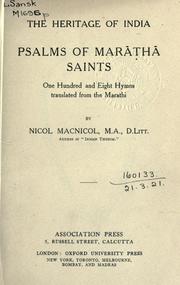 Cover of: Psalms of Mar©Æath©Æa Saints by Macnicol, Nicol