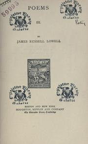 Cover of: Poems. by James Russell Lowell