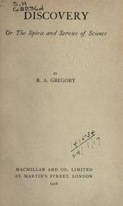 Cover of: Discovery by Gregory, Richard Arman Sir