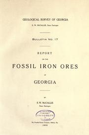 Cover of: Report on the fossil iron ores of Georgia by S. W. McCallie