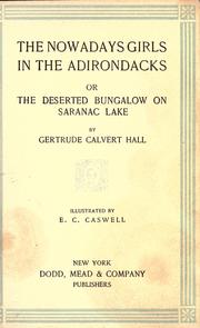 Cover of: The Nowadays girls in the Adirondacks, or, The deserted bungalow on Saranac Lake
