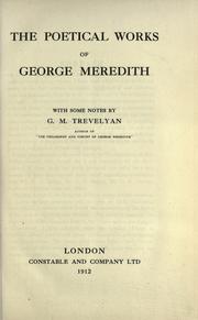 Cover of: The poetical works of George Meredith