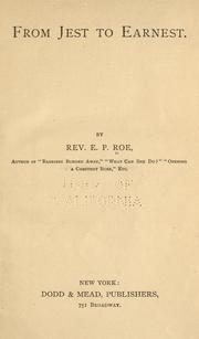 From jest to earnest by Edward Payson Roe