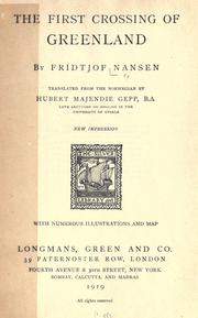 Cover of: The first crossing of Greenland.