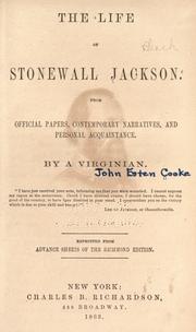 The life of Stonewall Jackson by Cooke, John Esten