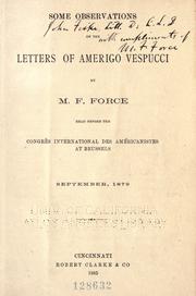 Cover of: Some observations on the letters of Amerigo Vespucci by M. F. Force