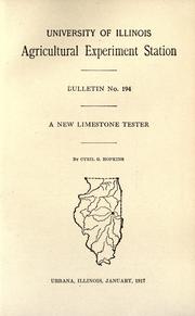 Cover of: A new limestone tester