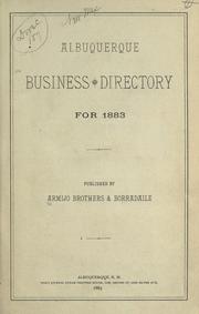 Cover of: Albuquerque business directory for 1883. by 
