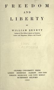 Cover of: Freedom and liberty
