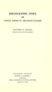 Cover of: Bibliographic index of North American archaeocyathids by Matthew H. Nitecki