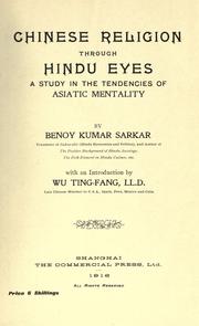 Cover of: Chinese religion through Hindu eyes by Benoy Kumar Sarkar