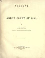 Cover of: Account of the great comet of 1858