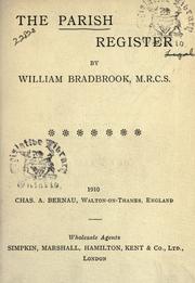 The parish register by William Bradbrook