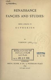 Cover of: Renaissance fancies and studies by Vernon Lee