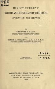 Cover of: Direct-current motor and generator troubles by Theodore S. Gandy