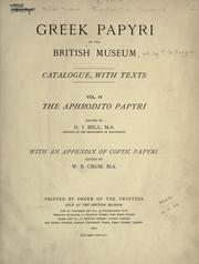 Cover of: Greek papyri in the British Museum by British Museum