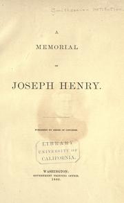 A memorial of Joseph Henry by Smithsonian Institution