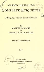 Cover of: Marion Harland's complete etiquette