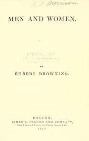Cover of: Men and women by Robert Browning