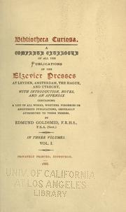 Cover of: A complete catalogue of all the publications of the Elsevier presses at Leyden, Amsterdam, the Hague, and Utrecht