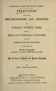 Cover of: Selections from the Metamorphoses and Heroides of Publius Ovidius Naso
