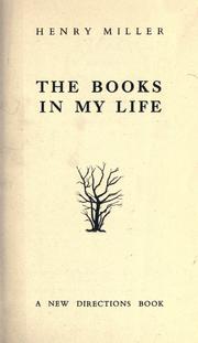 The books in my life by Henry Miller