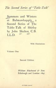 Cover of: Summers and winters at Balmawhapple: a second series of The table-talk of Shirley [pseud.]