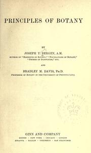 Cover of: Principles of botany
