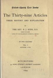 Cover of: The thirty-nine articles by Beresford James Kidd