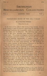 Cover of: Prehistoric ruins of the Gila Valley by Jesse Walter Fewkes