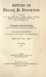 Return of Frank R. Stockton by Etta De Camp