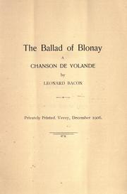 Cover of: ballad of Blonay: a chanson de Yolande