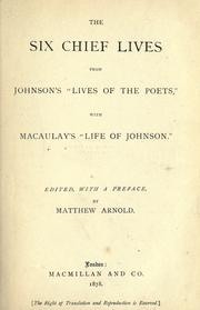 The six chief lives, from Johnson's Lives of the poets by Samuel Johnson