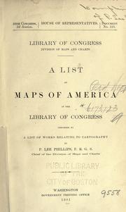 Cover of: A list of maps of America in the Library of Congress by Library of Congress. Division of Maps and Charts.