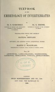 Cover of: Text-book of the embryology of invertebrates by E. Korschelt