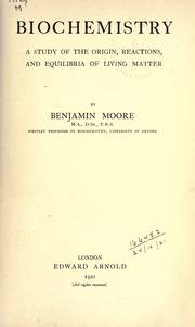 Biochemistry by Benjamin Moore