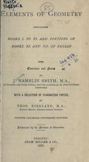 Cover of: Elements of geometry, containing Books I to VI and portions of Books XI and XII of Euclid, with exercises and notes. by J. Hamblin Smith