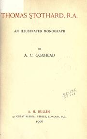 Cover of: Thomas Stothard, R.A. by A.C Coxhead