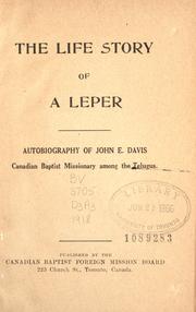 Cover of: The life story of a leper by John Edwin Davis