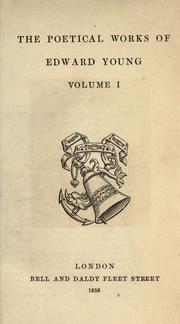 Cover of: The poetical works of Edward Young. by Edward Young
