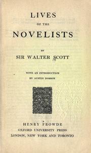 Cover of: Lives of the novelists by Sir Walter Scott