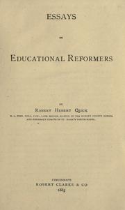Cover of: Essays on educational reformers by Robert Hebert Quick