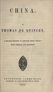 China by Thomas De Quincey