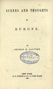 Cover of: Scenes and thoughts in Europe